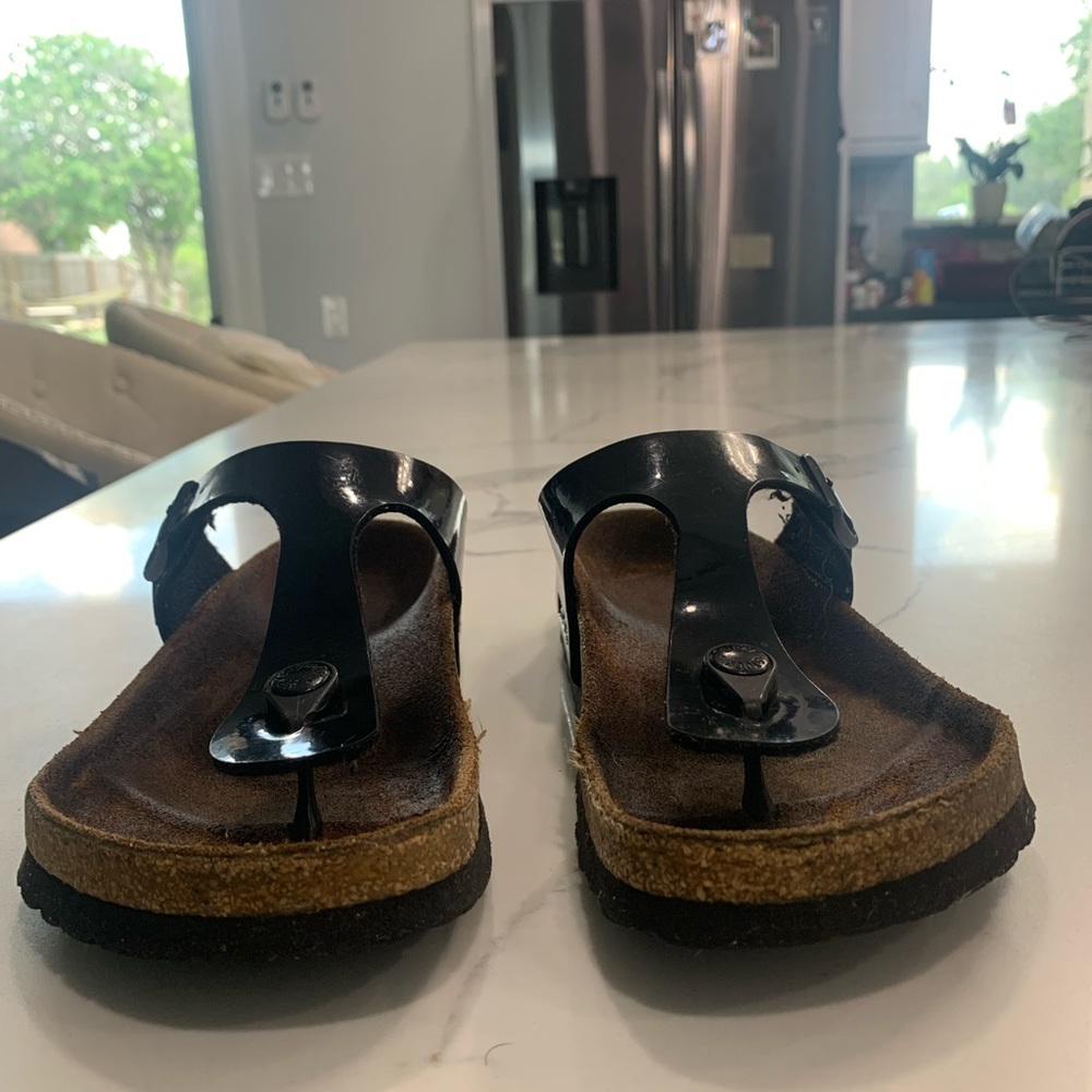 Birkenstocks Gizeh Black Thong Sandal Black Size 7 -7.5